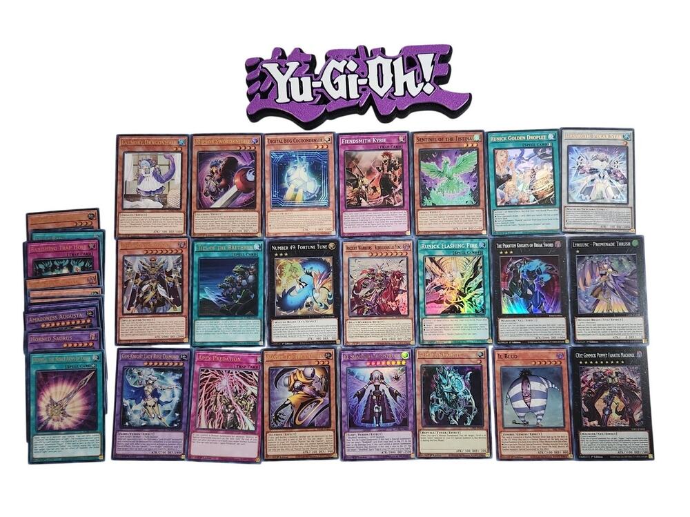 Yu-Gi-Oh! 1st Edition Lot Of 38 Trading Cards With Purple 3D Art Logo 2020 NM